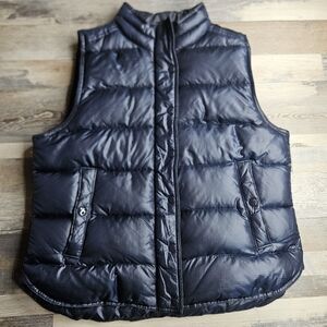 J. Crew Down Puffer Vest Women's Large Navy Blue